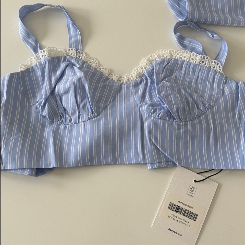 NWT • Pippa 2 piece set in sky blue stripe - size 6 - Picture 5 of 10